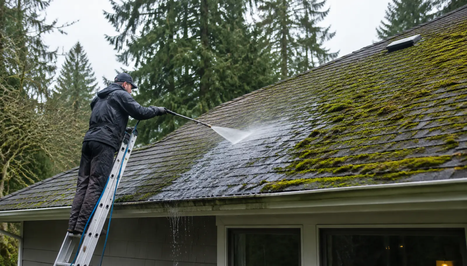 Roof cleaning project by Forest Trunk